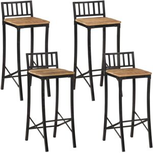 vidaXL Bar Chairs Bar Stool Kitchen Counter Chair 4 pcs Solid Rough Wood Mango vidaXL Bar Chairs Bar Stool Kitchen Counter Chair 4 pcs Solid Rough Wood Mango
