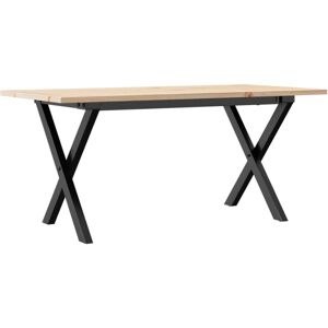 vidaXL Coffee Table X-Frame 100x50x45 cm Solid Wood Pine & Cast Iron - Coffee Table vidaXL Coffee Table X-Frame 100x50x45 cm Solid Wood Pine & Cast Iron - Coffee Table