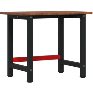 vidaXL Workbench Work Table Work Bench Dark Brown Solid Wood Oak Rectangular vidaXL Workbench Work Table Work Bench Dark Brown Solid Wood Oak Rectangular