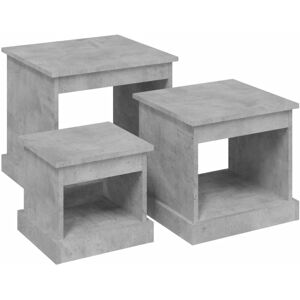 (concrete grey) vidaXL Coffee Tables Living Room End Table Side Table 3 pcs Engi (concrete grey) vidaXL Coffee Tables Living Room End Table Side Table 3 pcs Engi