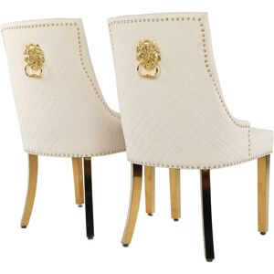 HYGRAD (Cream, 2) Velvet Upholstered Seat Luxury Dining Accent Chair Metal Legs Gold Ho HYGRAD (Cream, 2) Velvet Upholstered Seat Luxury Dining Accent Chair Metal Legs Gold Ho