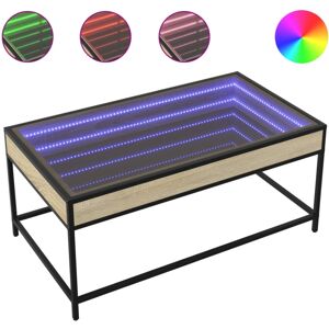 (sonoma oak, 90 x 50 x 41 cm) vidaXL Coffee Table with Infinity LED Tea End Tabl (sonoma oak, 90 x 50 x 41 cm) vidaXL Coffee Table with Infinity LED Tea End Tabl