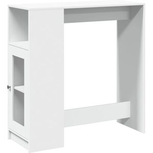 vidaXL Bar Table with Racks Counter Table Bistro Table White Engineered Wood vidaXL Bar Table with Racks Counter Table Bistro Table White Engineered Wood