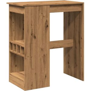 vidaXL Bar Table with Racks Pub Table Bistro Table Artisan Oak Engineered Wood vidaXL Bar Table with Racks Pub Table Bistro Table Artisan Oak Engineered Wood