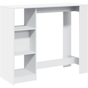 vidaXL Bar Table with Shelf Counter Table Bistro Table White Engineered Wood vidaXL Bar Table with Shelf Counter Table Bistro Table White Engineered Wood