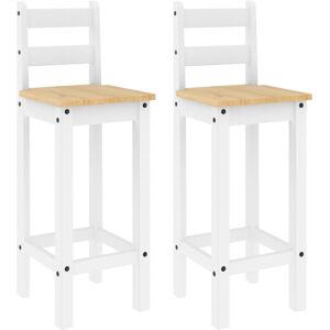 vidaXL Bar Chairs Bar Stool Kitchen Counter Chair 2 pcs White Solid Wood Pine vidaXL Bar Chairs Bar Stool Kitchen Counter Chair 2 pcs White Solid Wood Pine
