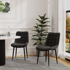 MORE4HOMES (Black, 2) Nova Modern Velvet Dining Chair Padded Seat Metal Legs MORE4HOMES (Black, 2) Nova Modern Velvet Dining Chair Padded Seat Metal Legs
