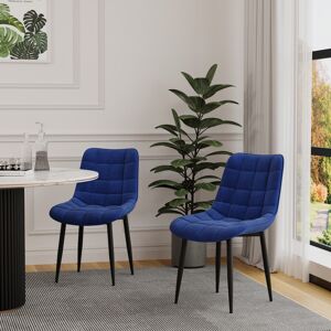 MORE4HOMES (Blue, 2) Nova Modern Velvet Dining Chair Padded Seat Metal Legs MORE4HOMES (Blue, 2) Nova Modern Velvet Dining Chair Padded Seat Metal Legs