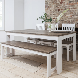 Noa and Nani (Hever Dining Table in White & Dark Pine) Hever Dining Table Noa and Nani (Hever Dining Table in White & Dark Pine) Hever Dining Table