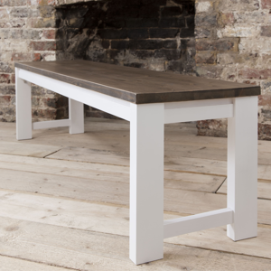 Noa and Nani (Hever Bench in White and Dark Pine) Hever Dining Bench Noa and Nani (Hever Bench in White and Dark Pine) Hever Dining Bench