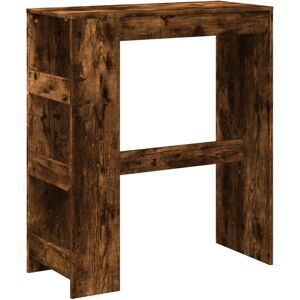 vidaXL Bar Table with Racks Pub Table Bistro Table Smoked Oak Engineered Wood vidaXL Bar Table with Racks Pub Table Bistro Table Smoked Oak Engineered Wood