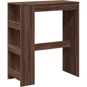 vidaXL Bar Table with Racks Pub Table Bistro Table Brown Oak Engineered Wood vidaXL Bar Table with Racks Pub Table Bistro Table Brown Oak Engineered Wood