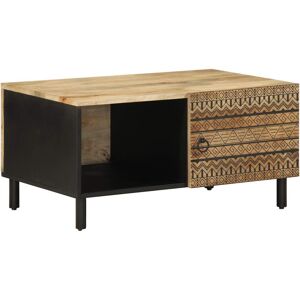 vidaXL Black Mango Wood Coffee Table - 80x50x40 cm vidaXL Black Mango Wood Coffee Table - 80x50x40 cm