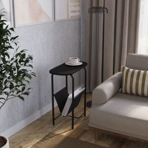 URBN Living (Black) Slim Oval Sofa Side End Table with Magazine Holder Sling Rack Coffee Sna URBN Living (Black) Slim Oval Sofa Side End Table with Magazine Holder Sling Rack Coffee Sna