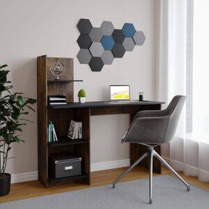 URBN Living (Rustic Brown-Black) 4 Tier Computer Desk Workstation Shelves Home Office Study URBN Living (Rustic Brown-Black) 4 Tier Computer Desk Workstation Shelves Home Office Study