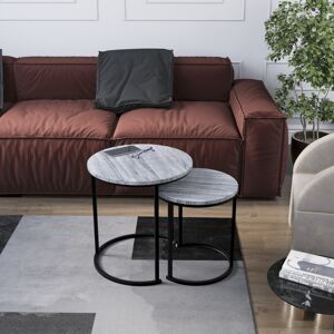 Vida Designs (Grey) Brooklyn Nest of 2 Round Coffee Tables Living Room Vida Designs (Grey) Brooklyn Nest of 2 Round Coffee Tables Living Room