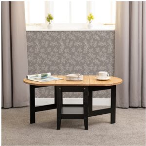 Seconique (Black/Distressed Waxed Pine) Santos Drop Leaf Coffee Tables Waxed Pine Seconique (Black/Distressed Waxed Pine) Santos Drop Leaf Coffee Tables Waxed Pine