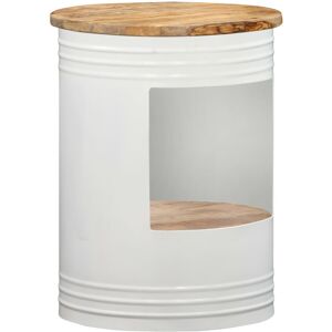 (white) vidaXL Solid Mango Wood Coffee Table 43x55cm Side End Couch Desks Living (white) vidaXL Solid Mango Wood Coffee Table 43x55cm Side End Couch Desks Living