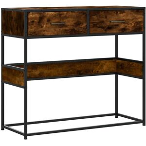 (smoked oak) vidaXL Console Table Black 90x35x80 cm Engineered Wood table side t (smoked oak) vidaXL Console Table Black 90x35x80 cm Engineered Wood table side t