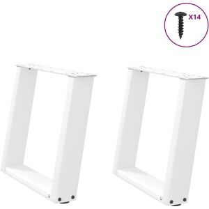 vidaXL Coffee Table Legs U-Shape 2 pcs White Steel - Coffee Table Legs vidaXL Coffee Table Legs U-Shape 2 pcs White Steel - Coffee Table Legs