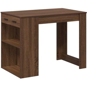 (brown oak) vidaXL Desk with Drawer and Shelf Writing Table Study Desk Engineere (brown oak) vidaXL Desk with Drawer and Shelf Writing Table Study Desk Engineere