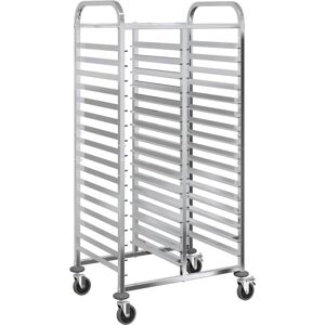 vidaXL Stainless Steel Tray Trolley with 32 GN Containers - Kitchen Equipment vidaXL Stainless Steel Tray Trolley with 32 GN Containers - Kitchen Equipment