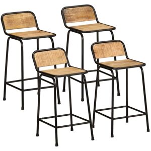 (Solid rough mango wood, iron, 46 x 35.5 x 80 cm/ 4 pcs) vidaXL Bar Chairs Break (Solid rough mango wood, iron, 46 x 35.5 x 80 cm/ 4 pcs) vidaXL Bar Chairs Break