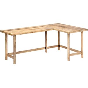 vidaXL Mango Wood L-Shaped Desk - Solid Wood Home Office Table vidaXL Mango Wood L-Shaped Desk - Solid Wood Home Office Table