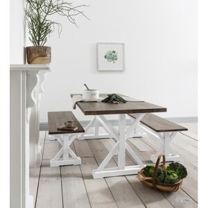 Noa and Nani Canterbury Farmhouse Dining Table 180cm in White and Dark Pine Noa and Nani Canterbury Farmhouse Dining Table 180cm in White and Dark Pine