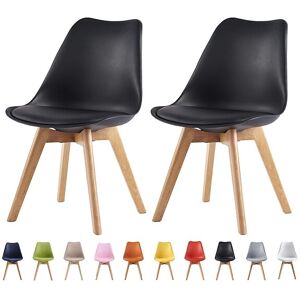 MCC Direct Set of 2 Dining Chairs Wooden Legs Soft Cushion Pad Stylish DELUXE Retro MCC Direct Set of 2 Dining Chairs Wooden Legs Soft Cushion Pad Stylish DELUXE Retro