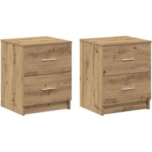 vidaXL Nightstands 2 pcs with 2 Drawers Artisan-Oak 40x36x50 cm Brown vidaXL Nightstands 2 pcs with 2 Drawers Artisan-Oak 40x36x50 cm Brown