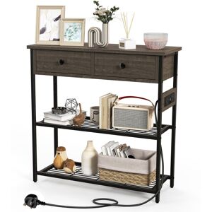 Costway Entryway Table Narrow Console Table Coffee Bar Table w/Charging Station Costway Entryway Table Narrow Console Table Coffee Bar Table w/Charging Station