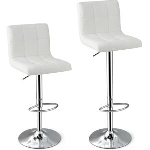 Costway Set of 2 Bar Stool PU Leather Counter Height Chair 360 Swivel Adjustable Height Costway Set of 2 Bar Stool PU Leather Counter Height Chair 360 Swivel Adjustable Height