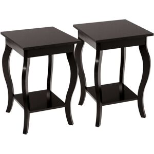 Costway Set of 2 End Table Living Room Accent Table Sofa Side Table-Coffee Costway Set of 2 End Table Living Room Accent Table Sofa Side Table-Coffee