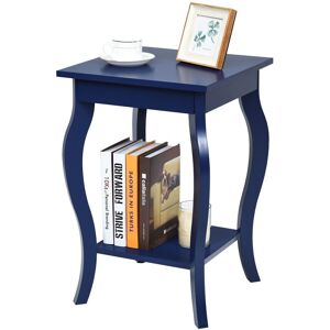Costway End Table Accent Table Open Storage Shelves Sofa Side Table-Blue Costway End Table Accent Table Open Storage Shelves Sofa Side Table-Blue