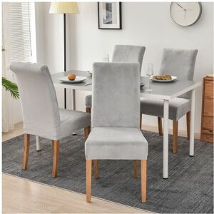 Unbranded Set of 4 Stretch Chair Covers for Dining Chairs, Stretch Spandex with Elastic Ba Unbranded Set of 4 Stretch Chair Covers for Dining Chairs, Stretch Spandex with Elastic Ba