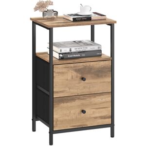 VASAGLE Nightstand, Side Table with 2 Fabric Drawers, 24-Inch Tall End Table wit VASAGLE Nightstand, Side Table with 2 Fabric Drawers, 24-Inch Tall End Table wit