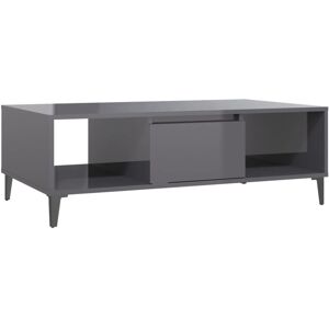 vidaXL Coffee Table High Gloss Grey Engineered Wood Couch End Indoor vidaXL Coffee Table High Gloss Grey Engineered Wood Couch End Indoor
