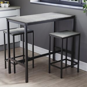 Vida Designs (Concrete Grey) Roslyn 2 Seater Home Dining Bar & Stool Table Set Vida Designs (Concrete Grey) Roslyn 2 Seater Home Dining Bar & Stool Table Set