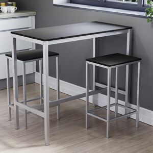 Vida Designs (Black) Roslyn 2 Seater Home Dining Bar & Stool Table Set Vida Designs (Black) Roslyn 2 Seater Home Dining Bar & Stool Table Set