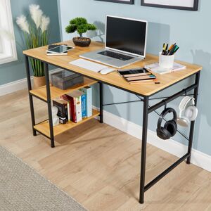 Home Source (Light Oak) Computer Desk Adjustable Shelves Office Table Home Source (Light Oak) Computer Desk Adjustable Shelves Office Table