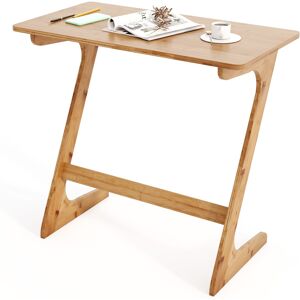 Costway Bamboo Sofa Side Table Z-Shaped End Couch Table for Snacks and Drinks Natural Costway Bamboo Sofa Side Table Z-Shaped End Couch Table for Snacks and Drinks Natural