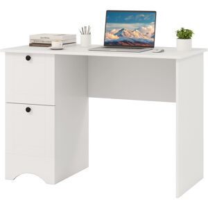 Costway Computer Desk Home Office Writing Desk Study Desk w/ 2 Drawers-White Costway Computer Desk Home Office Writing Desk Study Desk w/ 2 Drawers-White
