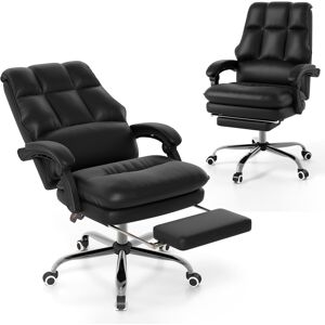 Costway Ergonomic Office Chair PU Leather Computer Chair-Black Costway Ergonomic Office Chair PU Leather Computer Chair-Black