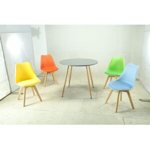 KOSY KOALA Wooden Shade Round Dining Table Set with A Set Of 4 Mixed Colour Chair KOSY KOALA Wooden Shade Round Dining Table Set with A Set Of 4 Mixed Colour Chair