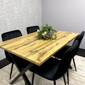 KOSY KOALA Wooden Brown Dining Table with 4 Black Velvet Chairs KOSY KOALA Wooden Brown Dining Table with 4 Black Velvet Chairs