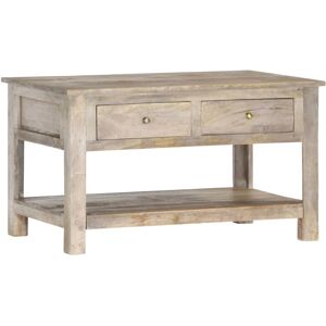 Vidaxl Mango Wood Coffee Table - 82x52x47 cm - Gray - Coffee Table Vidaxl Mango Wood Coffee Table - 82x52x47 cm - Gray - Coffee Table