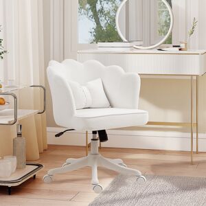 (White) HOMCOM Armless Desk Chair Home Office Chair w/ Wide Seat Tilt Function (White) HOMCOM Armless Desk Chair Home Office Chair w/ Wide Seat Tilt Function