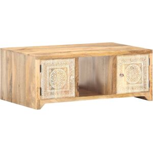 VidaXL Mango Wood Coffee Table - Rustic Carved Pattern VidaXL Mango Wood Coffee Table - Rustic Carved Pattern