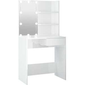 (High gloss white) vidaXL Dressing Table with LED Vanity Table Makeup Vanity Des (High gloss white) vidaXL Dressing Table with LED Vanity Table Makeup Vanity Des